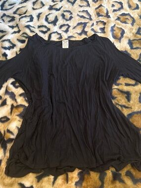 Faded Glory Black Long Sleeve Scoop Neck Top